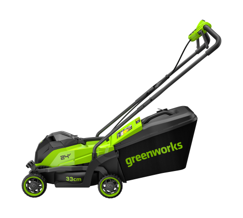 Газонокосилка аккумуляторная Greenworks 24V GD24LM331 (1хАКБ 2Ач и ЗУ) 33см