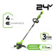 Триммер аккумуляторный Greenworks 24V GD24LT331 (1хАКБ 4Ач и ЗУ) 33 см