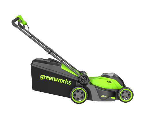 Газонокосилка аккумуляторная Greenworks 40V GD40LM411 (1хАКБ 5Ач и ЗУ) 41 см б/щ