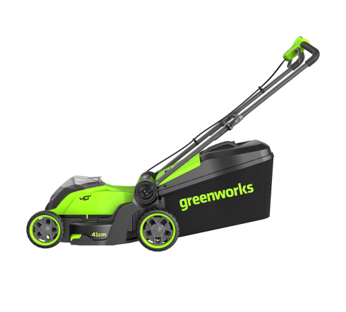 Газонокосилка аккумуляторная Greenworks 40V GD40LM411 (1хАКБ 5Ач и ЗУ) 41 см б/щ