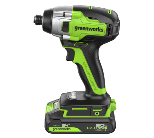 Винтоверт ударный аккумуляторный Greenworks 24V GD24ID3 (1x2Ач, ЗУ, кор) 300Нм, 3 режима, 0-2800об/м
