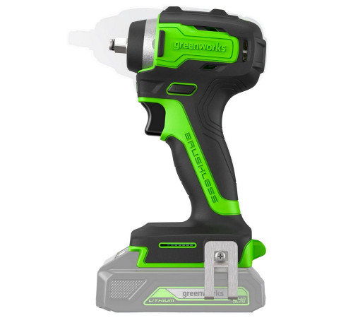 Гайковерт ударный аккумуляторный Greenworks 24V G24IW200 б/щет (1АКБх2Ач и ЗУ) коробка