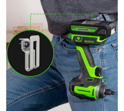 Гайковерт ударный аккумуляторный Greenworks 24V G24IW200 б/щет (1АКБх2Ач и ЗУ) коробка