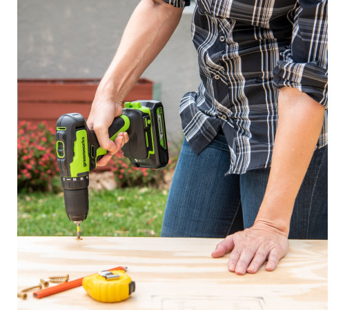 Дрель-шуруповерт Greenworks GD24DD35K2 3704007UA (с 1-м АКБ, кейс)