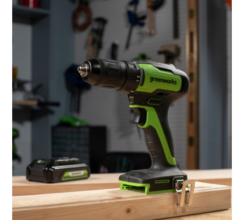 Дрель-шуруповерт аккумуляторная Greenworks 24V GD24DD35 (2x2Ач, ЗУ, коробка) 29/35Нм б/щет