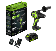 Дрель-шуруповерт аккумуляторная Greenworks 24V GD24DD90 (1хАКБ 4Ач и ЗУ) 90Нм коробка