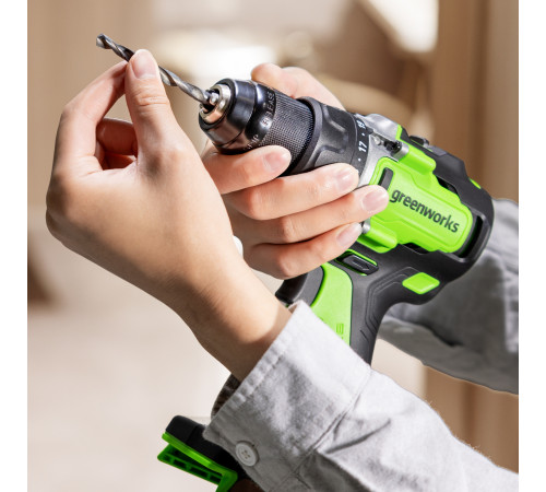 Дрель-шуруповерт аккумуляторная Greenworks 24V GD24DD90 (2хАКБ 4Ач и ЗУ) 90Нм коробка