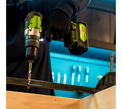 Дрель-шуруповерт ударная аккумуляторная 24V Greenworks GD24DD60 (2х2Ач, ЗУ, кор) 30/60Нм, б/щет