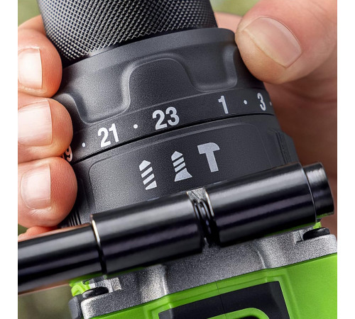 Дрель-шуруповерт ударная аккумуляторная Greenworks 24V GD24DD140 (1хАКБ 4Ач и ЗУ) 140Нм коробка