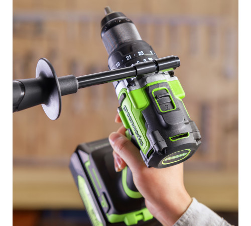Дрель-шуруповерт ударная аккумуляторная Greenworks 24V GD24DD140 (2хАКБ4Ач и ЗУ) 140Нм коробка