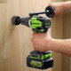 Дрель-шуруповерт ударная аккумуляторная Greenworks 24V GD24DD140 (2хАКБ4Ач и ЗУ) 140Нм коробка