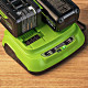 Ультрабыстрое двойное зарядное устройство Greenworks 24V G24X2C8 8A