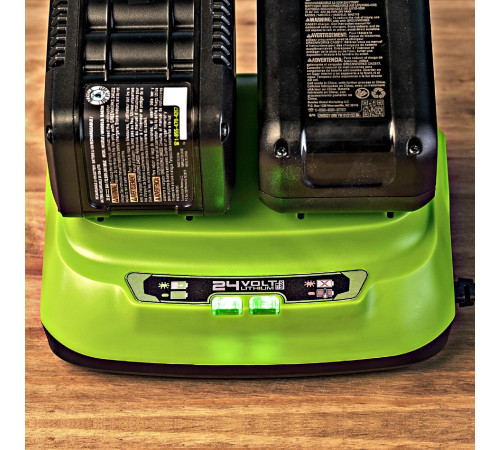 Ультрабыстрое двойное зарядное устройство Greenworks 24V G24X2C8 8A