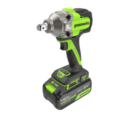 Гайковерт ударный акк умуляторный Greenworks 24V IW5500 (без АКБ и ЗУ) б/щет 500Нм 3 режима