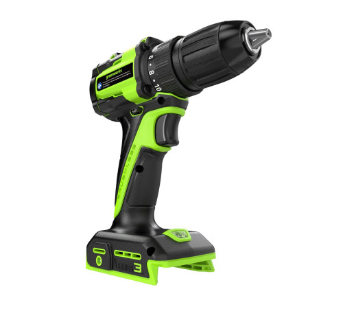 Дрель-шуруповерт аккумуляторная Greenworks 24V DD345 (без АКБ и ЗУ) б/щет 27/45 Нм 13мм