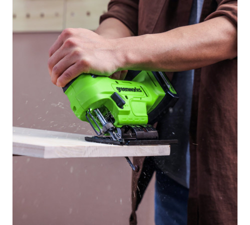 Лобзик аккумуляторный Greenworks 24V GD24JS90 безщеточный (1хАКБ 2Ач и ЗУ) коробка