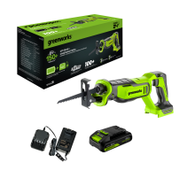Пила сабельная аккумуляторная Greenworks GPT-BLRS-1 24V б/щет (1АКБх2Ач и ЗУ) коробка