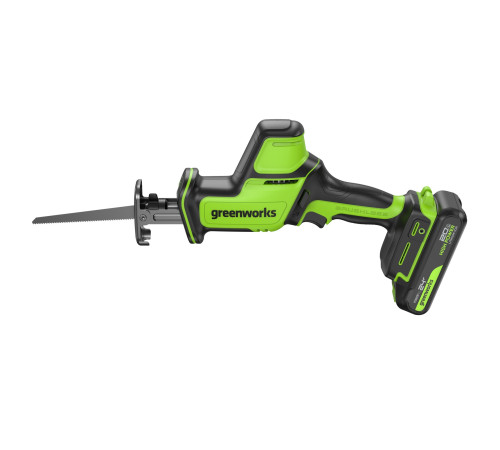 Пила сабельная аккумуляторная Greenworks GPT-CRS-25 24V б/щет (1АКБх 2Ач и ЗУ) коробка