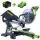Пила торцовочная Greenworks GD24MS216 24V бесщеточная с протяжкой (1хАКБ 2Ач и ЗУ)