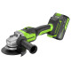 Угловая шлифовальная машина аккумуляторная Greenworks 24VGD24AG (1АКБx5Ач и ЗУ) б/щет 125 мм 10500 о