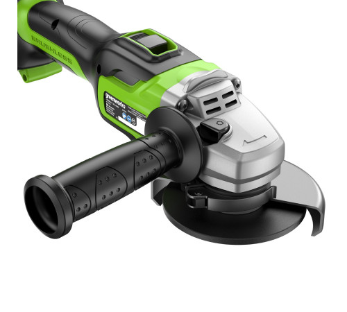 Угловая шлифовальная машина аккумуляторная Greenworks 24VGD24AG (1АКБx5Ач и ЗУ) б/щет 125 мм 10500 о