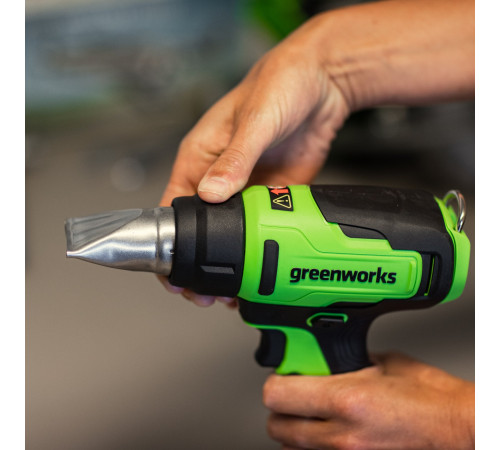 Фен строительный аккумуляторный Greenworks G24HG 24V (1хАКБ 4Ач и ЗУ) коробка