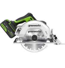 Циркулярная пила аккумуляторная Greenworks 24V GD24CS (1хАКБ 5Ач и ЗУ) коробка