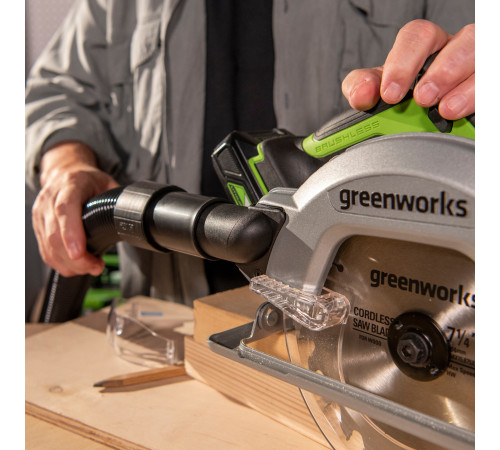 Циркулярная пила аккумуляторная Greenworks 24V GD24CS (1хАКБ 5Ач и ЗУ) коробка