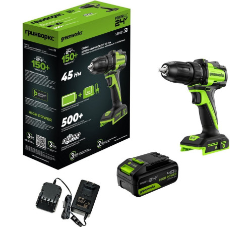 Дрель-шуруповерт Greenworks DD345 3708307CUB (с 1-им АКБ)