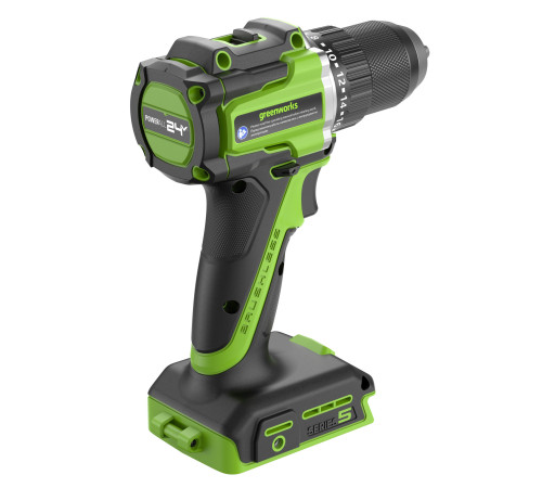 Дрель-шуруповерт аккумуляторная Greenworks 24V DD560 (1хАКБ 2Ач и ЗУ)б/щет 30/60Нм 13мм Anti-kickbac