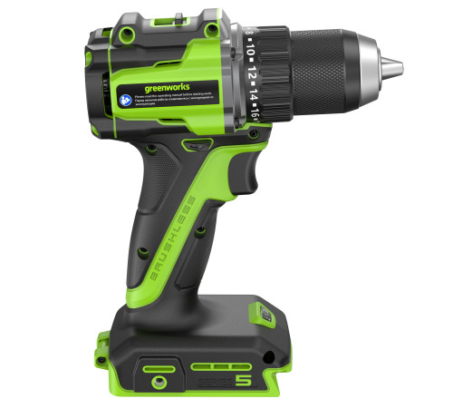 Дрель-шуруповерт аккумуляторная Greenworks 24V DD560 (1хАКБ 2Ач и ЗУ)б/щет 30/60Нм 13мм Anti-kickbac