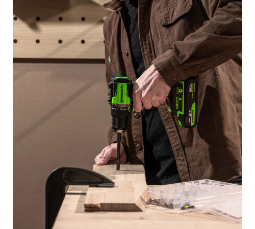 Дрель-шуруповерт аккумуляторная Greenworks 24V DD560 (1хАКБ 4Ач и ЗУ)б/щет 30/60Нм 13мм Anti-kickbac