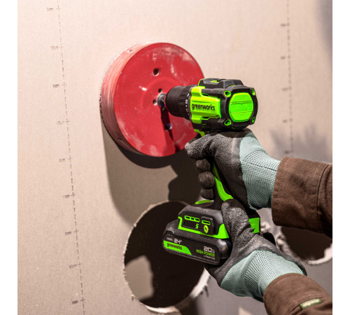 Дрель-шуруповерт аккумуляторная Greenworks 24V DD560 (без АКБ и ЗУ) б/щет 30/60 Нм 13мм Anti-kickbac