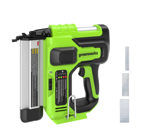 Нейлер аккумуляторный Greenworks 24V GD24BN (1хАКБ 2Ач и ЗУ) коробка