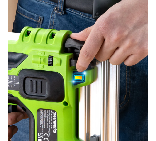 Нейлер аккумуляторный Greenworks 24V GD24BN (1хАКБ 2Ач и ЗУ) коробка