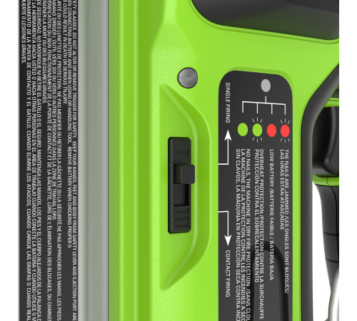 Нейлер аккумуляторный Greenworks 24V GD24BN (1хАКБ 2Ач и ЗУ) коробка