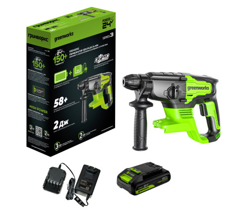 Перфоратор Greenworks GD24SDS2 3803007CUA (с 1-им АКБ)