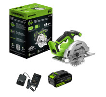 Циркулярная пила аккумуляторная Greenworks 24V GD24CS165 (1хАКБ 4Ач, ЗУ) б/щет, кор.