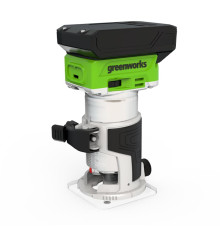Фрезер аккумуляторный Greenworks G24RO 24V (1хАКБ 2Ач и ЗУ)