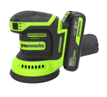 Эксцентриковая шлифовальная машина аккумуляторная Greenworks 24V OS325 (1хАКБ 2Ач и ЗУ), коробка