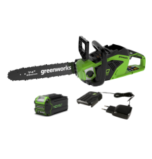Цепная пила аккумуляторная Greenworks 40V GD40CS15 (1х АКБ 2Ач и ЗУ) б/щ 35см 1,5 кВт