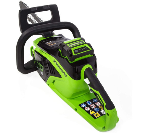 Цепная пила аккумуляторная Greenworks 40V GD40CS15 (1х АКБ 2Ач и ЗУ) б/щ 35см 1,5 кВт